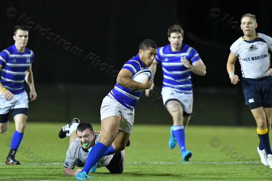 Wheaton Men\'s Rugby vs Mass Maritime.  Photo by Keith Nordstrom